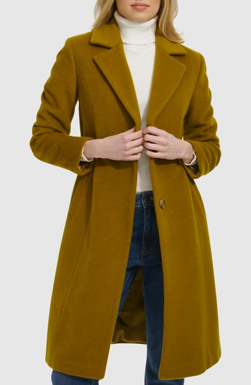 Shop Cole Haan Slick Wool Blend Coat In Kiwi