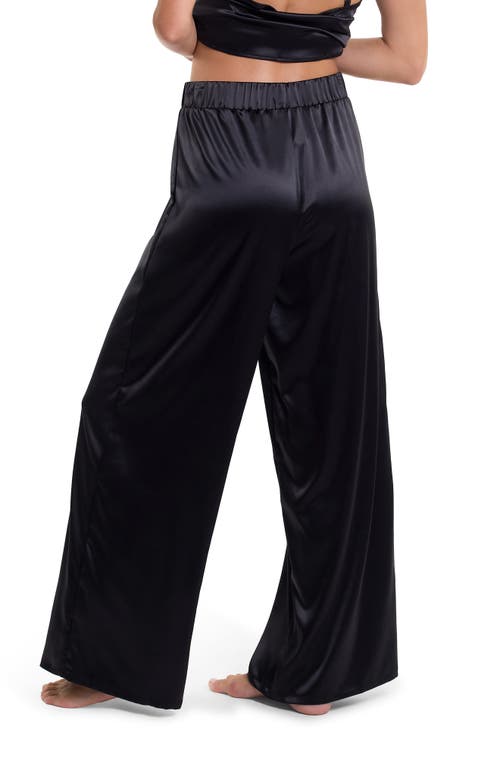 Shop Hanky Panky Luxe Satin Pajama Pants In Black