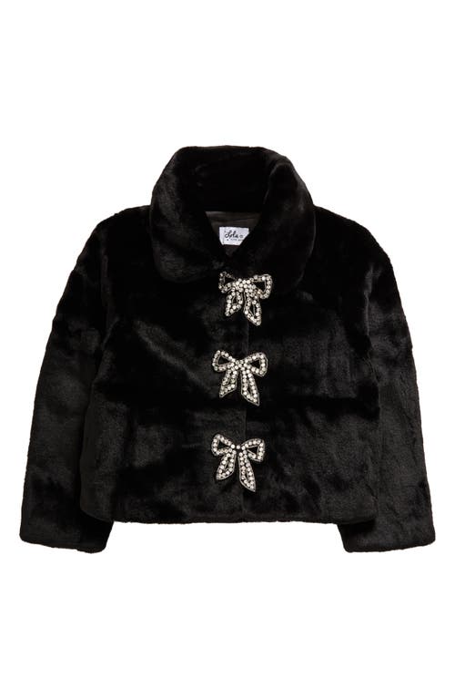 Shop Lola & The Boys Lola + The Boys Kids' Audrey Faux Fur Coat In Black