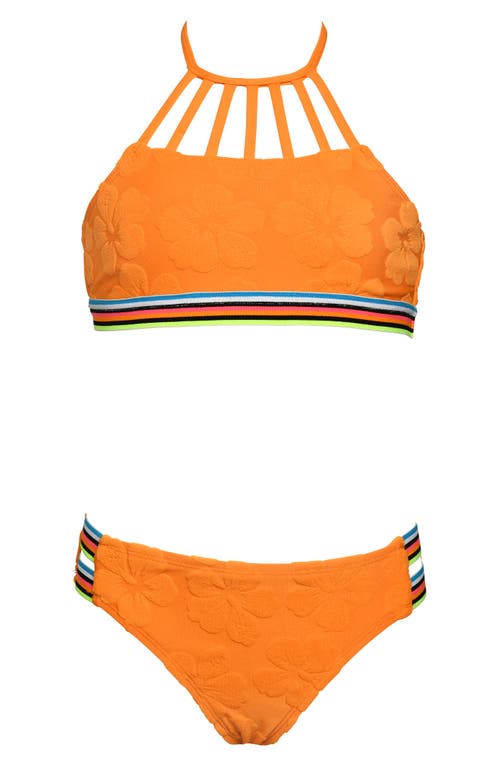 Hobie Kids' Terry Cloth Two-Piece Swimsuit Orangeade at Nordstrom,