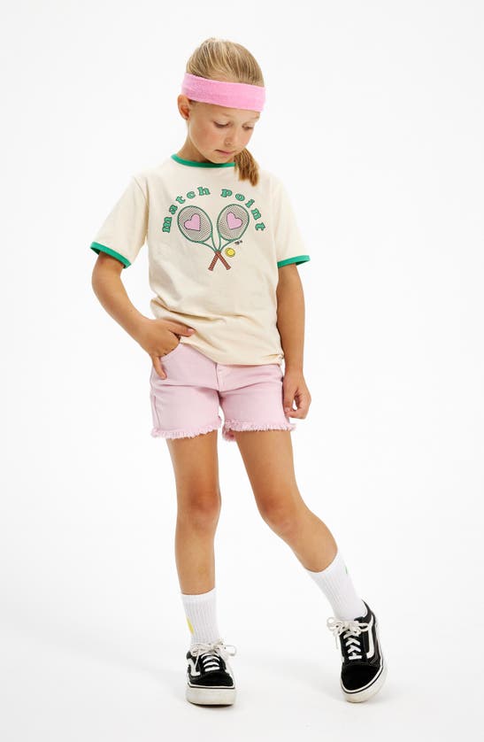 Shop The New Kids' Kelly Tennis Graphic Ringer T-shirt In White Swan