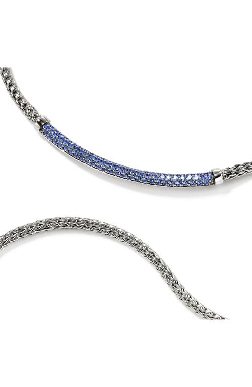 Shop John Hardy Jh Essential Pavé Necklace, Sterling Silver In Silver/blue