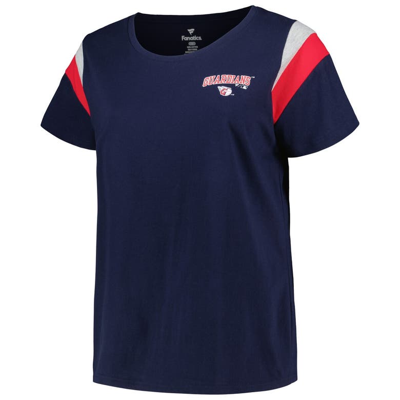 Shop Profile Navy Cleveland Guardians Plus Size Scoop Neck T-shirt
