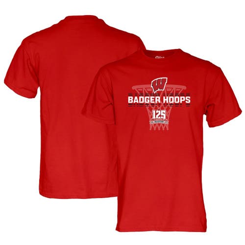 Men's Blue 84 Red Wisconsin Badgers Basketball 125th Anniversary T-Shirt