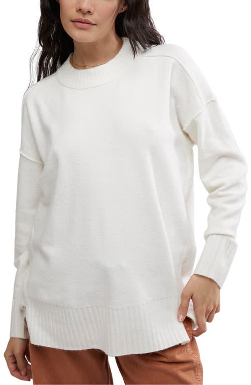 Shop Free People Phoebe High-low Tunic Sweater In Stark White