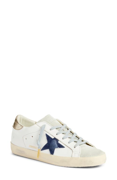 Golden Goose Super-star Low Top Sneaker In White/blue