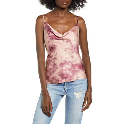 J.o.a. Tie Dye Cowl Neck Camisole, Pink