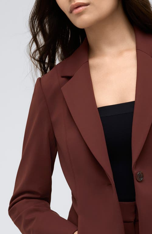 Shop Kenneth Cole Athletic Stretch One-button Blazer In Deep Chestnut