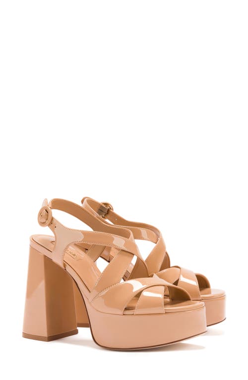 Larroudé Bee Ankle Strap Platform Sandal Tan at Nordstrom,