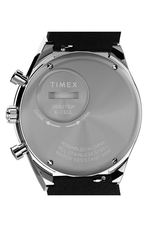 Shop Timex ® Q  Chronograph Leather Strap Watch, 40mm In Black