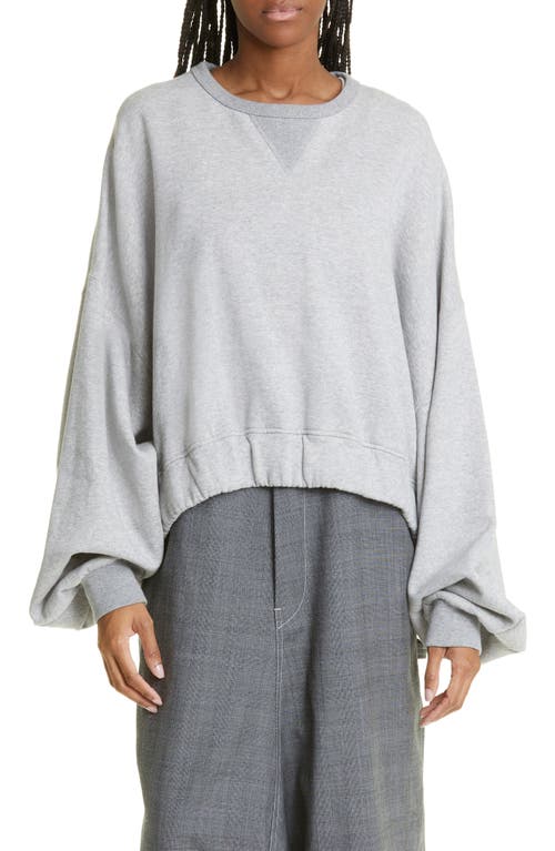 Jumbo Oversize Crop Sweatshirt in Heather Grey