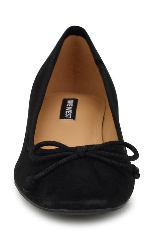 Nine West Saruh Womens Bow Leather Pumps In Black