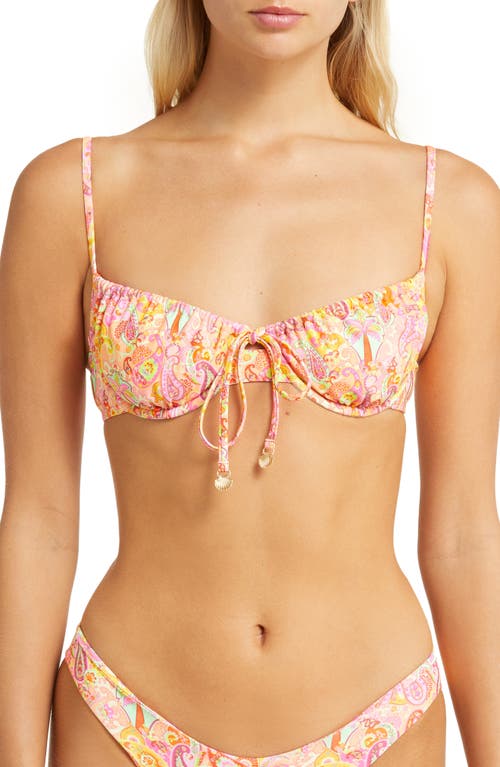Kulani Kinis Ruched Paisley Underwire Bikini Top in Bahama Rama