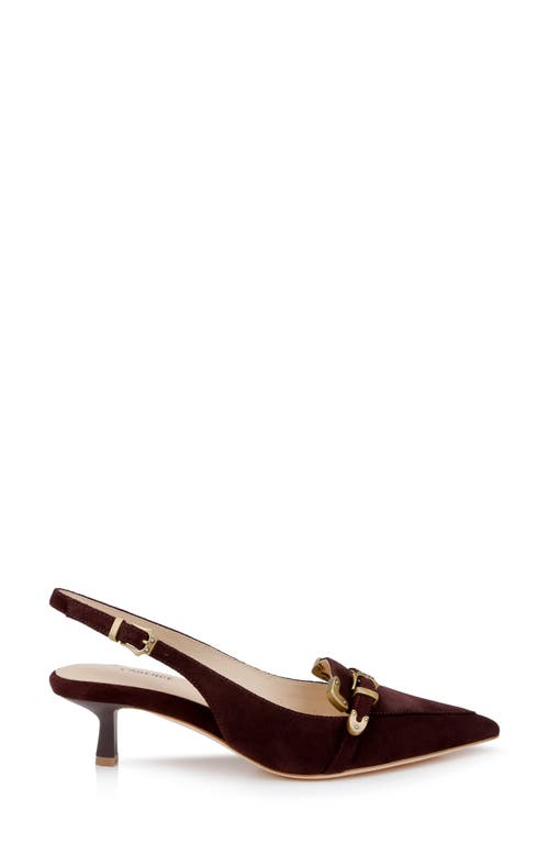 Shop L Agence L'agence Brigitte Slingback Kitten Heel Pump In Chocolate Suede