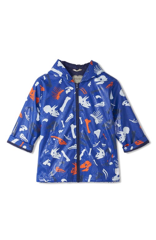 Shop Hatley Kids' Waterproof Dino Fossils Zip Jacket In Blue