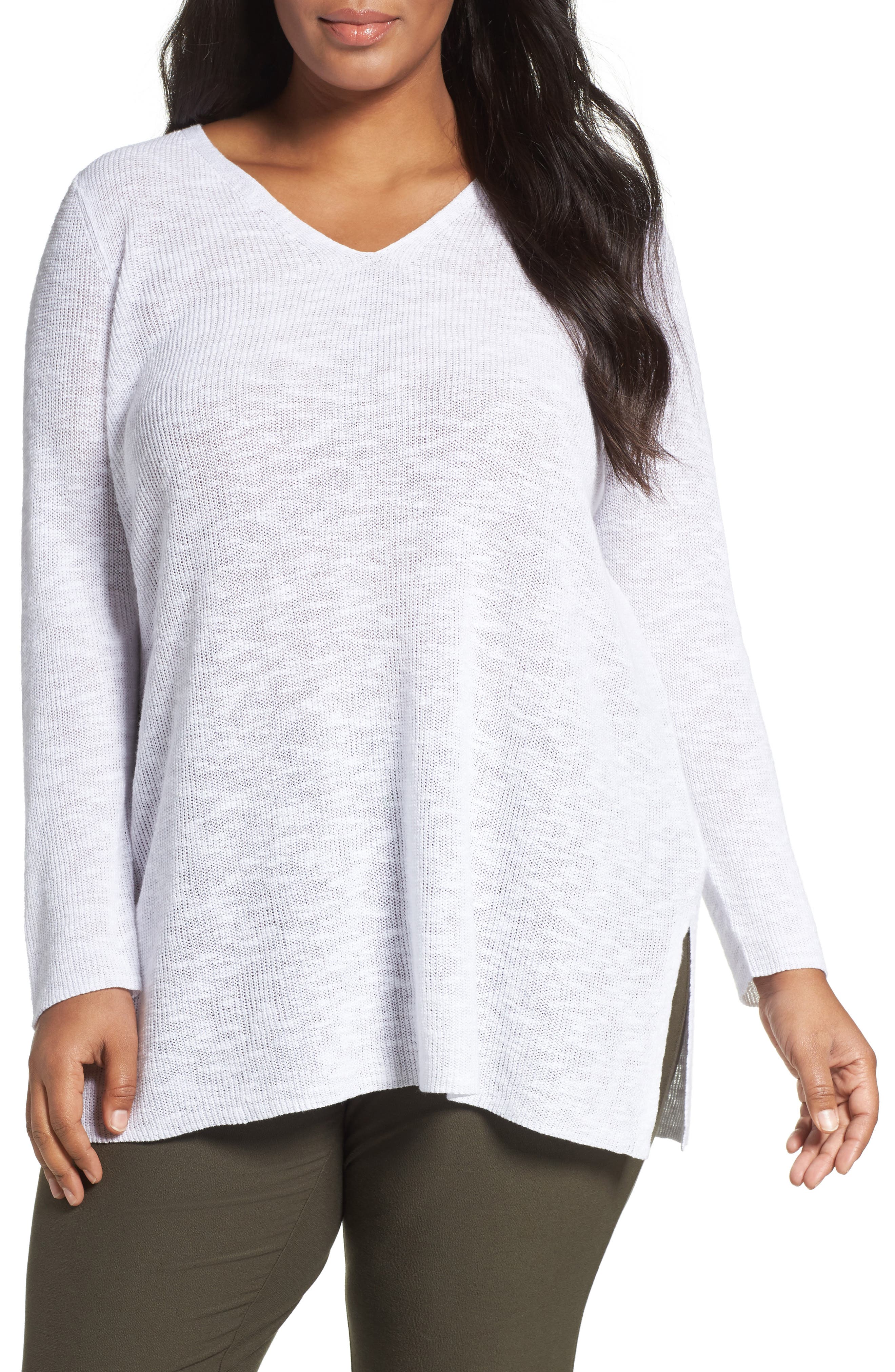 Eileen Fisher Slub Organic Linen & Cotton Rib Sweater | Nordstrom