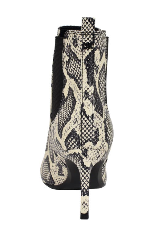 Calvin Klein Samara Bootie In Black/white Snake Emobssed