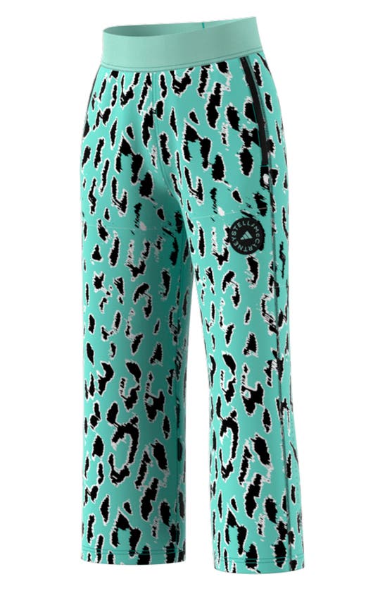 Adidas By Stella Mccartney Asmc Printed High-rise Cropped Sweatpants In Splash/ Black/ White