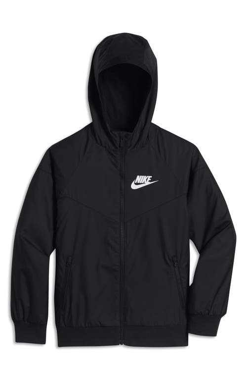 Shop Nike Windrunner Water Resistant Hooded Jacket In Black/white