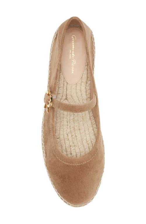 Gianvito Rossi Suede Mary Jane Ballerina Espadrilles In Camel