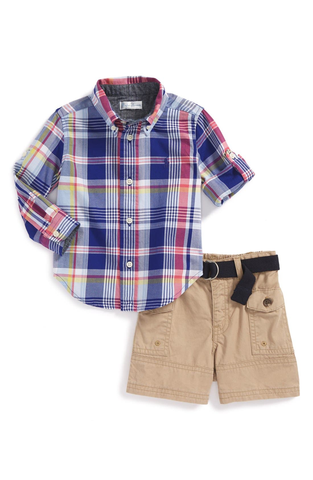 Ralph Lauren Plaid Shirt & Cargo Shorts (Baby Boys) Nordstrom