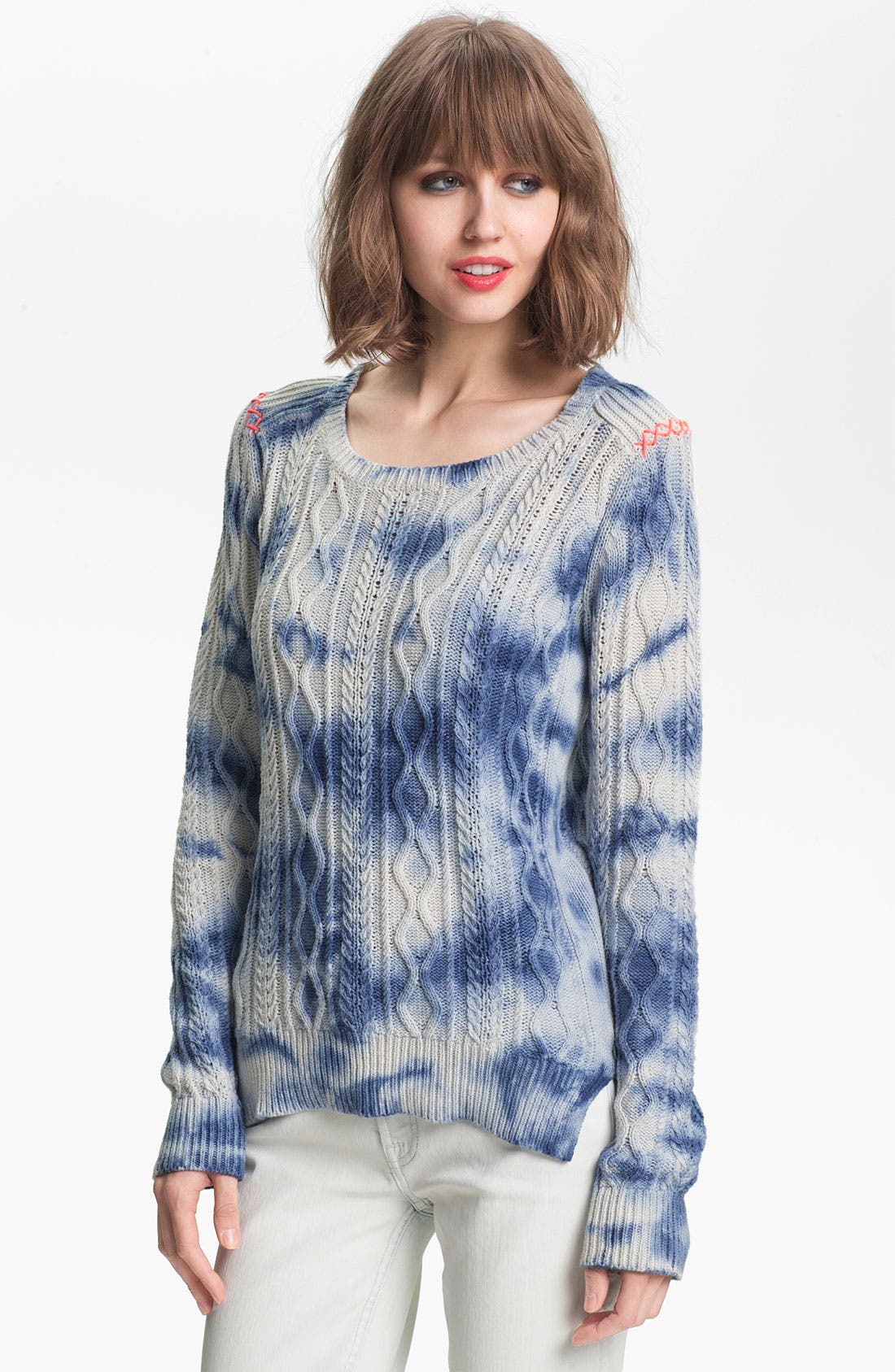 tie dye cable knit sweater