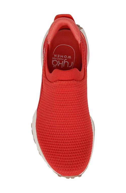 Ryka Jumpstart Womens Knit Arch Support Slip-on Sneakers In Cayenne Red