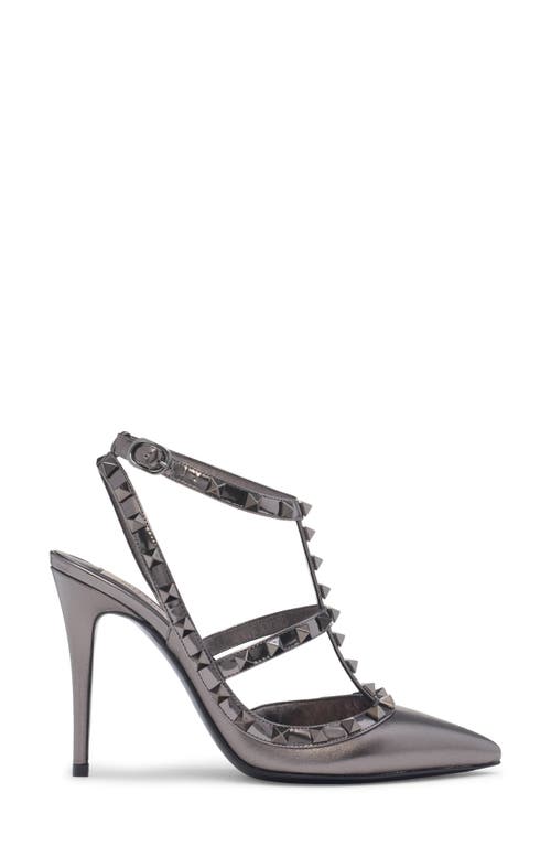 Valentino Garavani Laminated Grey Rockstud Pumps With 10 Cm Heel In Leather Woman In 113 Antracite