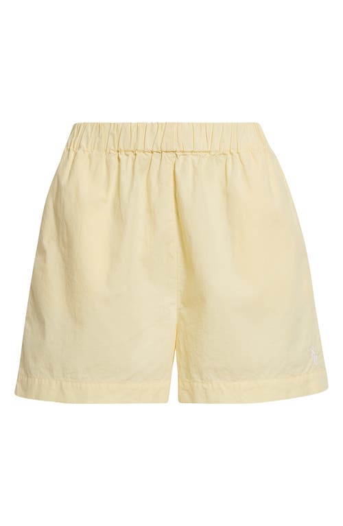 Shop Sporty And Rich Sporty & Rich Cotton Poplin Shorts In Almond