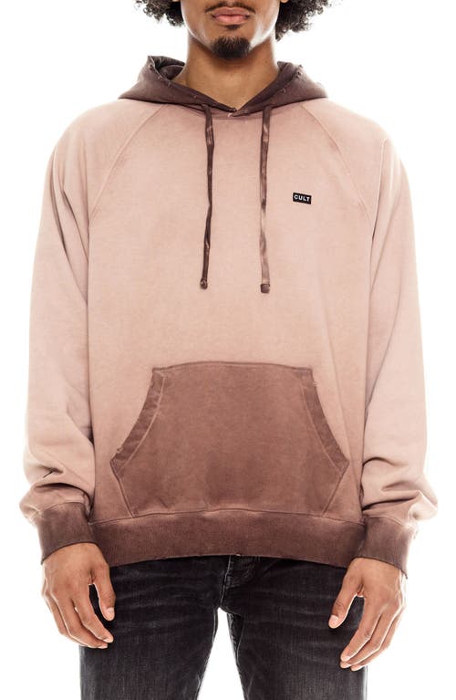 Cult Of Individuality Distressed Two-tone Hoodie In Vintage Brown