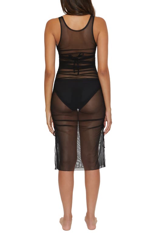 Shop Becca Muse Sheer Mesh Cover-up Dress In Black