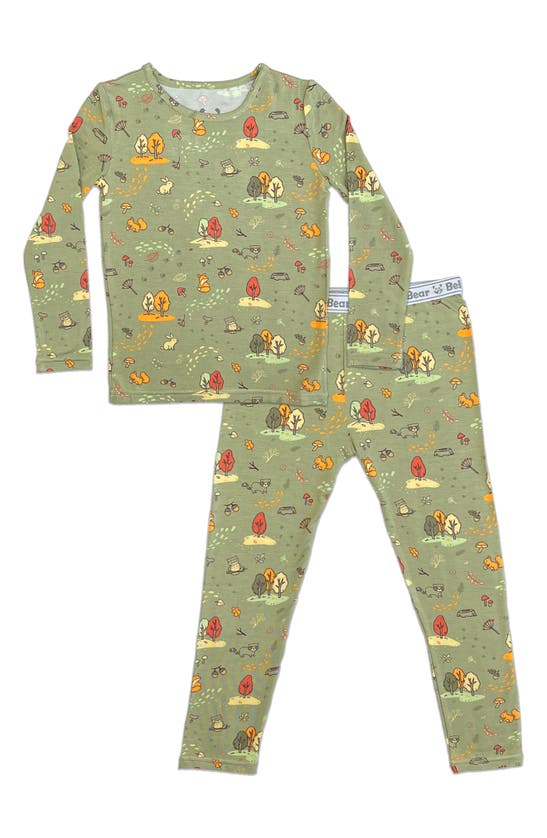 Bellabu Bear Kids' Forest Friends Fitted Two-piece Pajamas