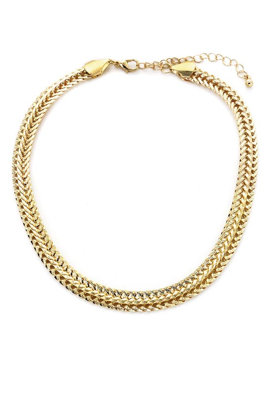 Shop Panacea Flat Chain Collar Necklace In Gold