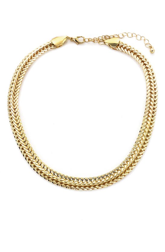 Panacea Flat Chain Collar Necklace In Gold