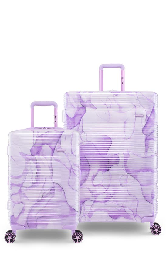 Vacay Spotlight Clear 2-piece Lightweight Luggage Set In Purple