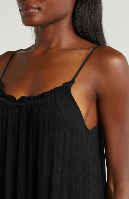 Elan Ruffle Trim Cover-up Dress In Black