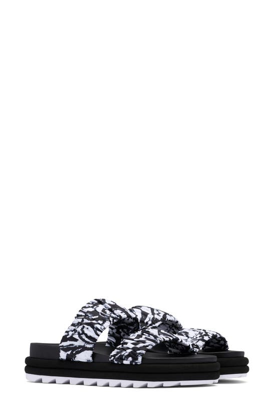 Sorel Roaming Slide Sandal In Black/ White