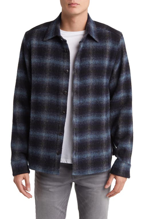 Check Wool Overshirt in Storm