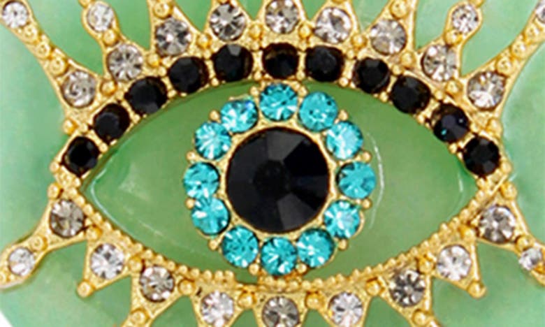 Shop Kurt Geiger London Evil Eye Heart Pendant Necklace In Green
