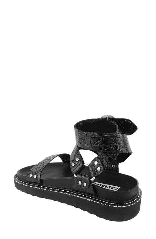 Caverley Burt Platform Sandal In Black Croc