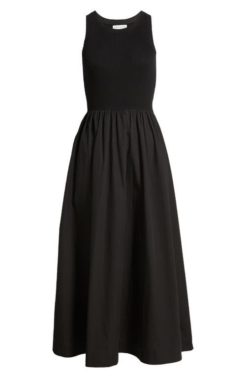 Shop Moon River Mixed Media Sleeveless Sundress In Black