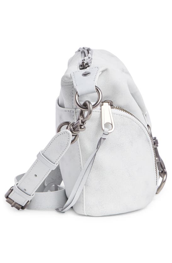Shop Rebecca Minkoff Small Julian Leather Crossbody Bag In White-grey