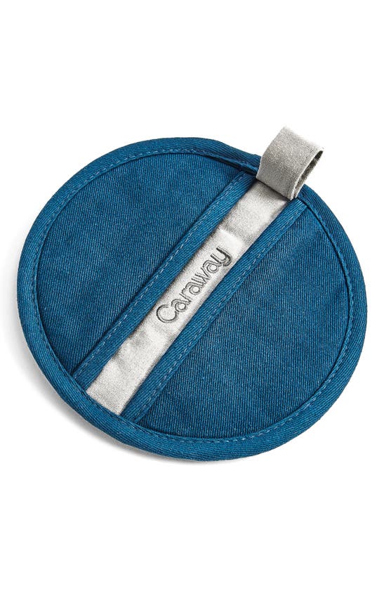 Shop Caraway Set Of 2 Cotton Potholders In Navy