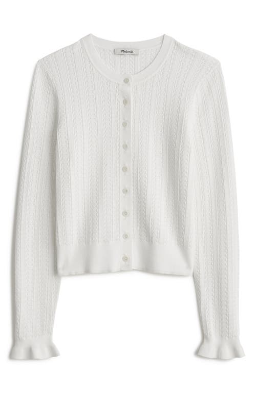 Shop Madewell The Signature Open Knit Cardigan In Frost