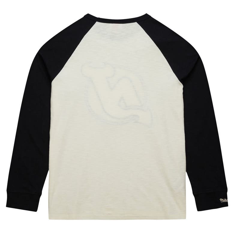 Shop Mitchell & Ness Cream New Jersey Devils Legendary Slub Vintage Raglan Long Sleeve T-shirt