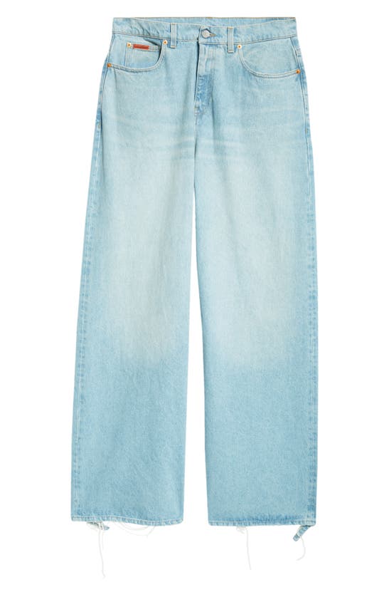 Shop Martine Rose Extended Wide Leg Jeans In Bleached Wash