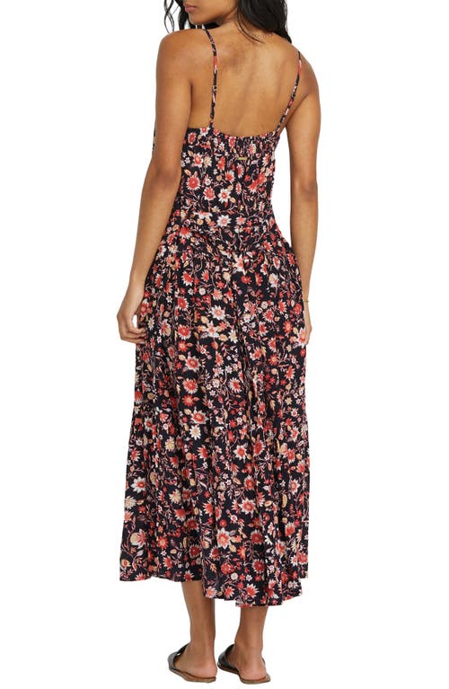 Billabong Golden Days Floral Sundress In Black Pebble