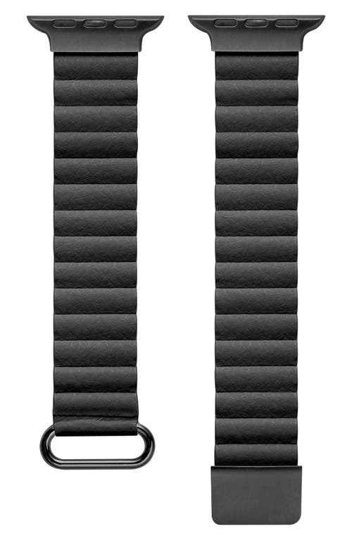 Dakota Magnetic Leather Apple Watch Watchband in Black