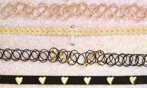 Shop Capelli New York Kids' Assorted 8-pack Chokers In Gold Combo