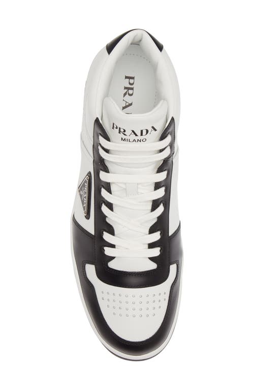 Shop Prada Downtown High Top Sneaker In Bianco/nero 1